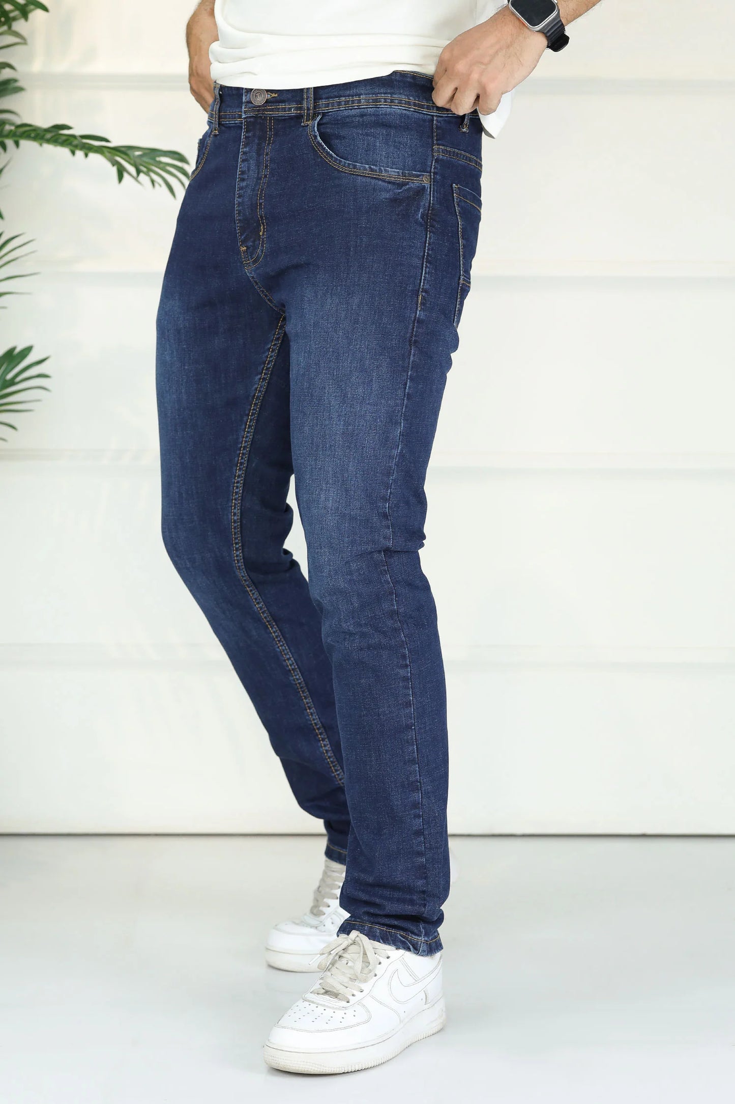 Turbo Apex-Stretch Slim Fit Jeans In Navy Blue